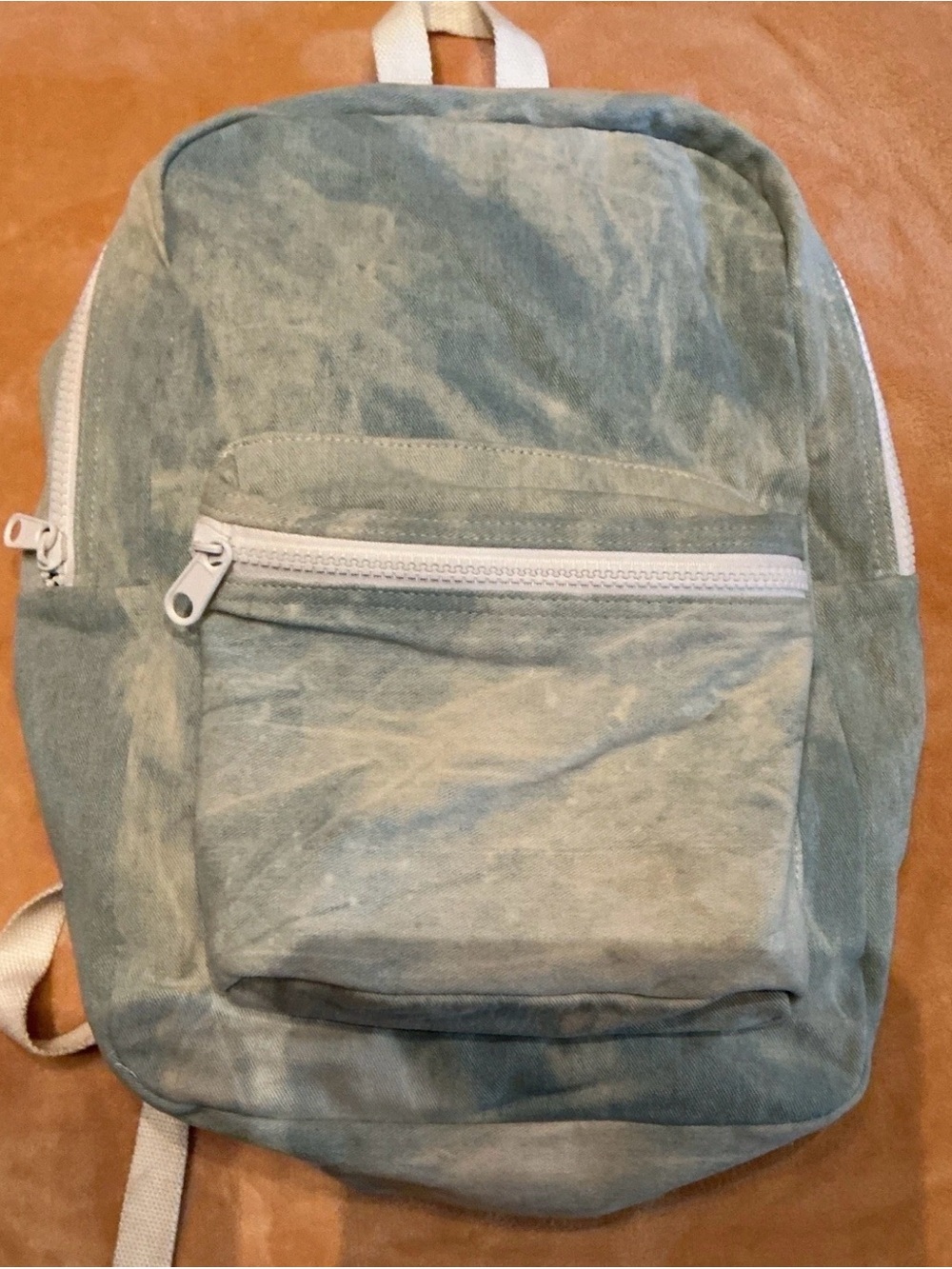 Casual Light Blue Canvas Backpack - Unbranded